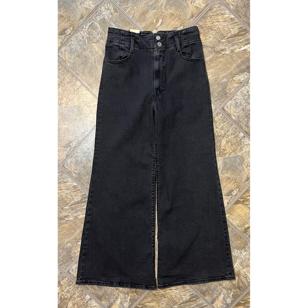 Levi's Ribcage Bell Jeans Womens 29 Black NEW High Rise Wide Leg Flare Denim